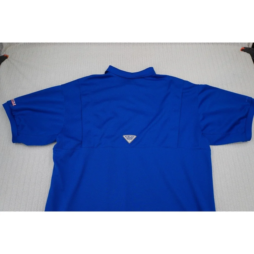 Columbia PFG Florida Gators Polo Shirt Mens Extra Large Blue SEC Football